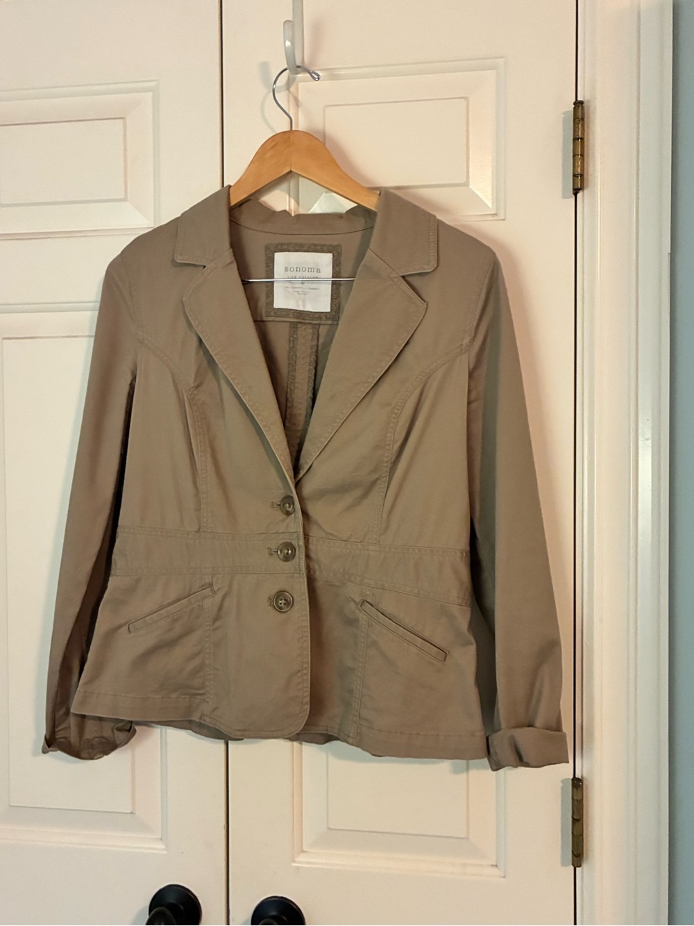Sonoma khaki Women's Tailored Blazer Jacket Sz M